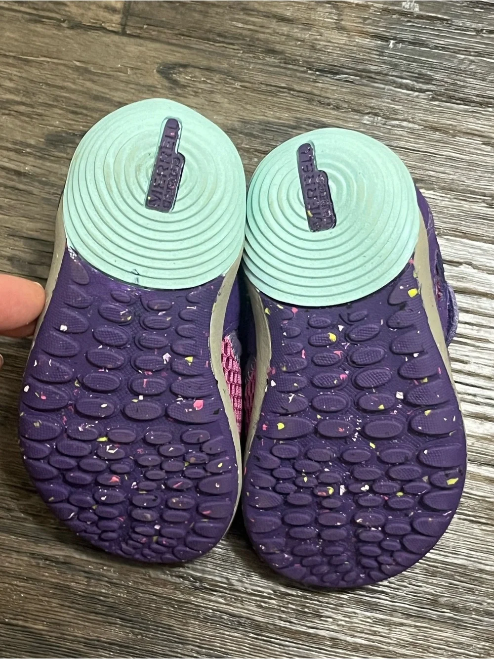 Merrell Kids Pink Mesh Sneakers with Purple Trim